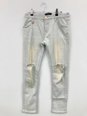 Rady デニムパンツ 26 スカイブルー フルレングス 無地 スキニー・タイト ストレート レギュラー クラッシュ・ダメージ