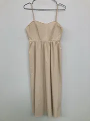 earth music&ecology ワンピース F アイボリー 無地 袖なし ロング・マキシ丈 フレア