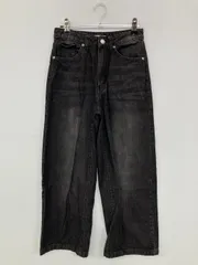 CINEMA CLUB デニムパンツ SS ブラック クロップド・半端丈 無地 ワイド・ルーズ レギュラー ストレート ヴィンテージ