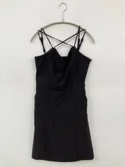one after another NICE CLAUP ワンピース F ブラック 無地 袖なし ショート・ミニ丈 フレア