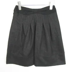 コムサモデルズ COMME CA MODELS フレア スカート 膝丈 ストレッチ 毛 S ブラック レース kz11367