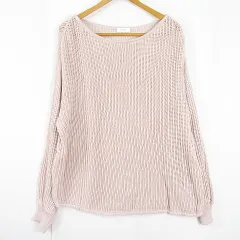 ローリーズファーム LOWRYS FARM メッシュ ニット カットソー 長袖 綿 Ｆ ピンク kz11946