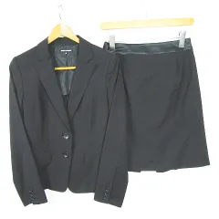 ボナジョルナータ BUONA GIORNATA セットアップ スーツ ジャケット スカート 膝丈 毛 M S ブラック kz11374