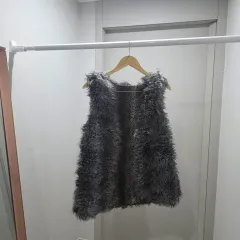 フェイクファーベスト (ヒョウ柄 レオパード裏地)