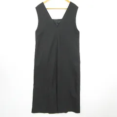 グローバルワーク GLOBAL WORK ジャンパースカート マキシ丈 Ｖネック F ブラック kz11749