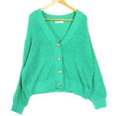 シューラルー SHOO・LA・RUE ニット カーディガン 長袖 F グリーン kz12132