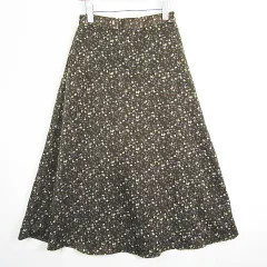 ショコラフィネローブ chocol raffine robe フレア スカート ロング丈 F ブラウン 花柄 kz12983