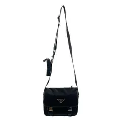 【美品】  PRADA / プラダ | 2VD034 PATTINA Re-Nylon ナイロン サフィアーノレザー ショルダーバッグ | ブラック | レディース