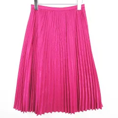 ナチュラルビューティーベーシック NATURAL BEAUTY BASIC ロング プリーツ スカート S ビビッドピンク kz13393