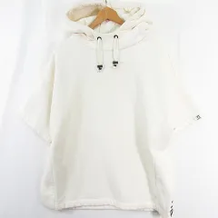 スコッチ&ソーダ SCOTCH & SODA MAISON SCOTCH オーバーサイズ パーカー フーディー トレーナー 半袖 裏起毛 綿 S/M アイボリー ロゴ kz13466