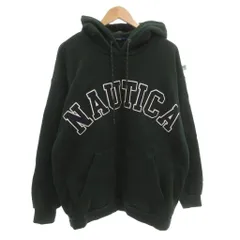 ノーティカ NAUTICA Arch Logo Sweat Hoodie プルオーバーパーカー フーディ アーチロゴ 長袖 L 緑 グリーン /FF