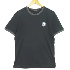 バーバリーブラックレーベル BURBERRY BLACK LABEL リング Tシャツ 半袖 コットン 2 プリント ブラック 2sa6740