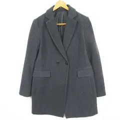 コムサイズム COMME CA ISM チェスターコート ミディアム丈 毛 綿 レーヨン M グレー kz13279