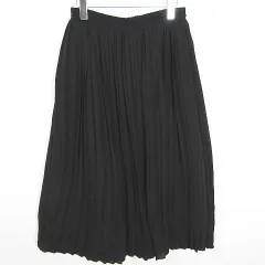 アースミュージック&エコロジー EARTH MUSIC & ECOLOGY プリーツ ロング スカート F ブラック kz13821