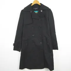 インディヴィ INDIVI トレンチコート ロング丈 ライナー付き 綿 38 ブラック kz14123