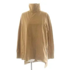 B&Y ユナイテッドアローズ BEAUTY&YOUTH ビューティー&ユース コットン天竺 バックボタン タートルネックプルオーバー カットソー チュニック ベージュ /MI ■OS