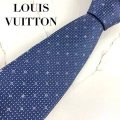 LOUIS VUITTON ネイビー ロゴ ネクタイ モノグラム ジャガード - メルカリ