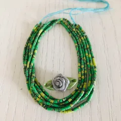 手芸☆ターコイズマラカイト（パワーストーン練り込み式）グリーンビーズ超お得セット