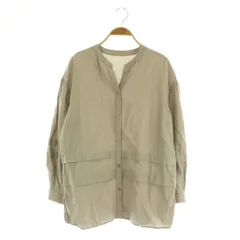 インディヴィ INDIVI タックデザインパフスリーブ ブラウス 長袖 38 グレージュ /MY ■OS