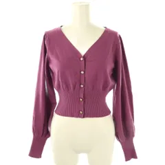 ジルバイジルスチュアート JILL by JILLSTUART Vネック カーディガン ニット シルク混 FR ピンクパープル /ES ■OS