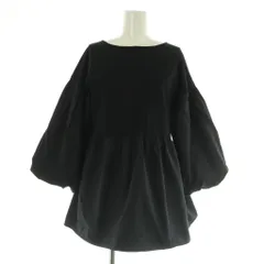 グリーンレーベルリラクシング ユナイテッドアローズ green label relaxing 24SS エンパイア バルーンスリーブ プルオーバー カットソー 七分袖 切替 ブラック /MY ■OS