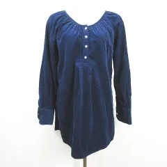 ラルフローレン RALPH LAUREN コーデュロイ ワンピース 膝丈 長袖 綿 160 ネイビー ワンポイント kz13539