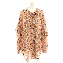 ジーナシス JEANASIS ペイズリー柄フリル付きブラウス 長袖 F オレンジ /HK ■OS