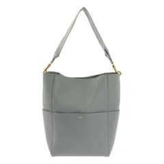 【美品】  CELINE / セリーヌ | サングル バケット ミディアム レザー ショルダーバッグ | グレー | レディース