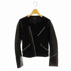 ジースターロウ G-Star RAW フェイクレザー ライダースジャケット ブルゾン 切替 XXS ブラック /DF ■OS