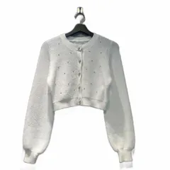 ウィルセレクション WILLSELECTION ニットカーディガン セーター ライトストーン 長袖 F 白 ホワイト ■FY