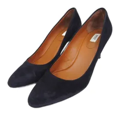 バリー BALLY パンプス スエード レザー ハイヒール プレーントゥ 38 1/2 約25.5cm 黒 ブラック IBO88 0115