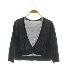 アナイ ANAYI コットンVネックショートカーディガン 七分袖 ニット 36 ネイビー /MY ■OS