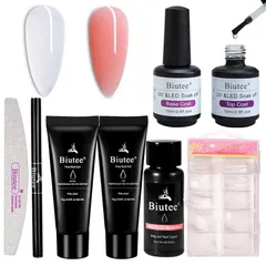 Biutee 長さだしジェルネイル 6点セット ポリジェル UV/LED対応 長さだしチップ 簡単に長さだし 1