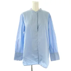 B&Y ユナイテッドアローズ BEAUTY&YOUTH ビューティー&ユース コットンタイプライター スキッパー チュニック シャツ プルオーバー ブルー /CX ■OS