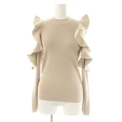 スナイデル SNIDEL フリル切り替えニット プルオーバー 長袖 F ベージュ /DF ■OS