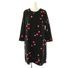 ケイトスペード KATE SPADE 花柄 ワンピース 膝丈 七分袖 2  ブラック /HK ■OS