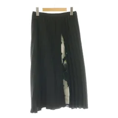 フリフ 花柄プリーツスカート Free 黒 ブラック ロング丈 /AG ■OS