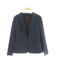 グリーンレーベルリラクシング ユナイテッドアローズ green label relaxing ダブルクロス ノーラペル ノーカラージャケット 36 チャコール /ES ■OS