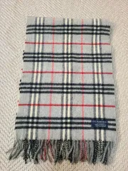 バーバリー グレー チェック マフラー カシミア
