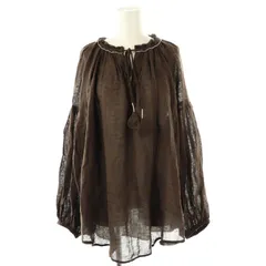 リヴドロワ RIVE DROITE ビーズ刺繍ブラウス プルオーバー 長袖 F ブラウン /DF ■OS