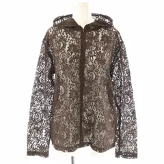 B&Y ユナイテッドアローズ BEAUTY&YOUTH ビューティー&ユース 25SS レース ハーフジップ フーディー パーカー カットソー ブラウン /ES ■OS