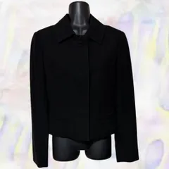UNITED ARROWS　ユナイテッドアローズ　ジャケット　ブラック　レディース　サイズ40　Lサイズ　ショート丈　襟付き　くるみボタンのサムネイル