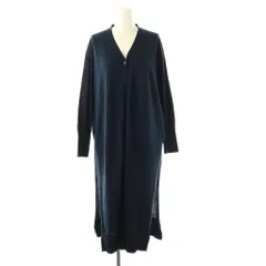 アペリティフ APERITIF ロングカーディガン ニット 長袖 コットン 38 紺 /NR ■GY57