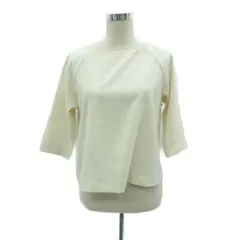 ランバンオンブルー LANVIN en Bleu ブラウス カットソー ボートネック 七分袖 38 M アイボリー ティアード /HO56 ■GY58