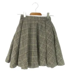 アーバンリサーチ ドアーズ URBAN RESEARCH DOORS スカート 105(100-110) 黒 ブラック チェック柄 フレア ひざ丈 /AO3 ■GY58