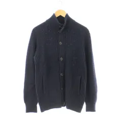 タケオキクチ TAKEO KIKUCHI カーディガン ニット セーター 長袖 スタンドカラー 3 紺 ネイビー /LP ■GY61