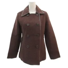 アー・ヴェ･ヴェ ミッシェルクラン a.v.v Pコート ピーコート ショート丈 38 M 茶 ブラウン パイピングデザイン /SM11 ■GY58