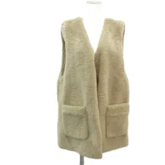 スタディオクリップ Studio Clip ボアベスト ロング丈 F ベージュ 前開き Vネック /SY30 ■GY58