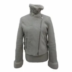 ベルシュカ Bershka フェイクムートンライダースジャケット M オフホワイト 裏ボア ジップアップ ショート丈 /YS6 ■GY58