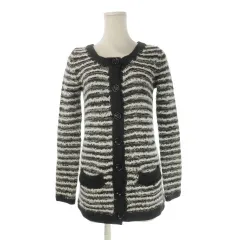 ジルバイジルスチュアート JILL by JILLSTUART カーディガン FR 黒 ブラック 白 ホワイト モノトーン ストライプ柄 長袖 /CK3 ■GY58